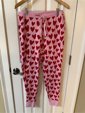 Hanna Andersson Heart Long John Pajama Pants PJ Organic Cotton Soft Medium